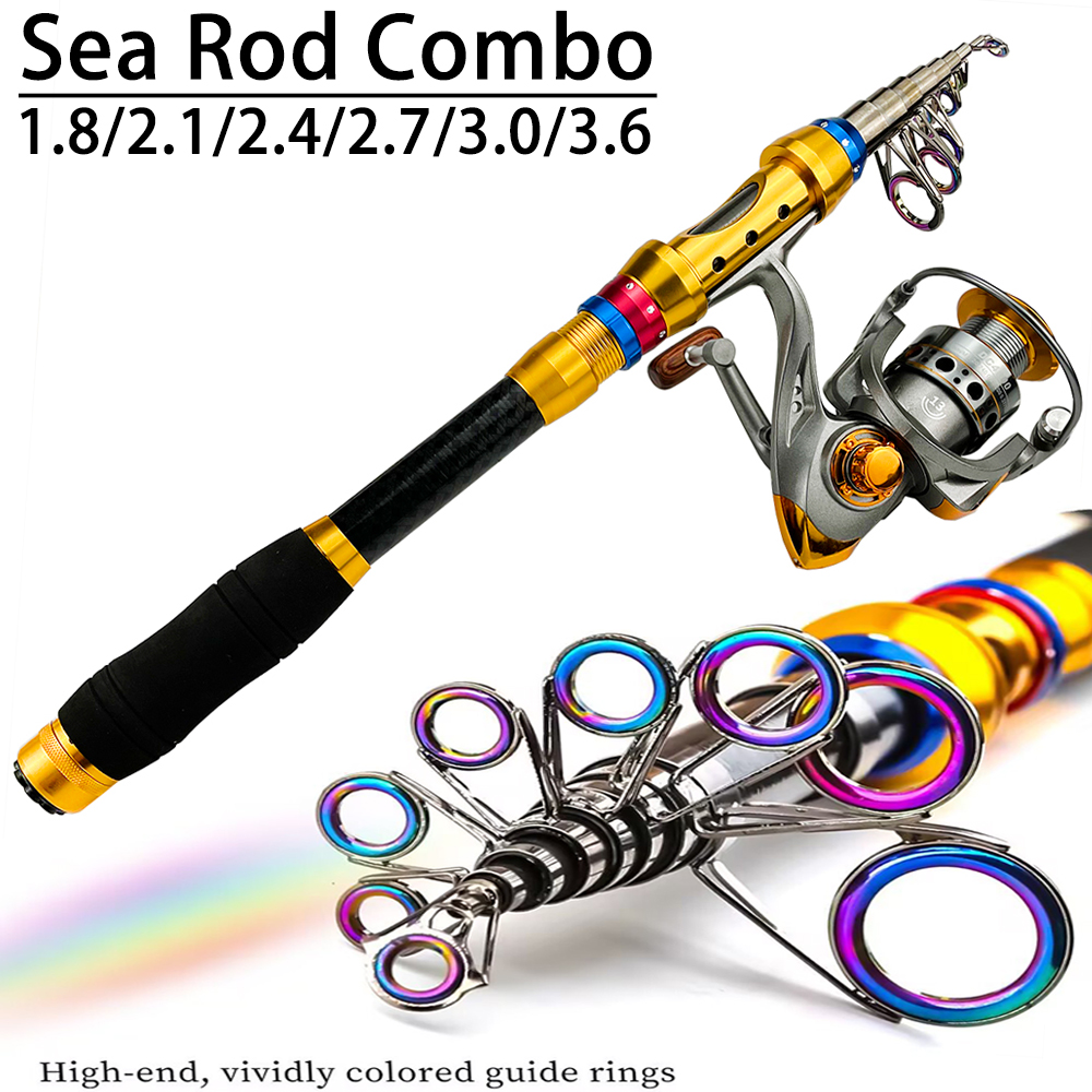 Fishing Equipment Europe - Canne à pêche télescopique 1.8-3.6m, moulinet