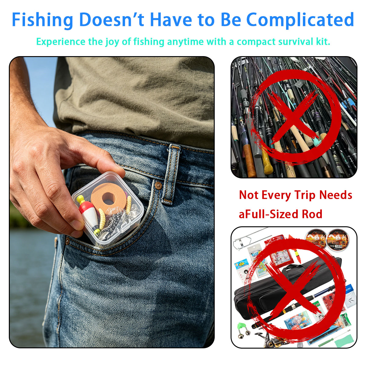 Kit de pêche d'urgence portabl - Fishing Equipment Storage avis et prix